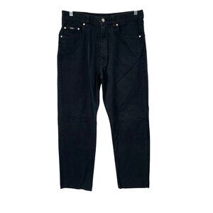 Boss Hugo Boss Jeans Size 34x32 Alabama Straight Leg Solid Black Cotton Casual